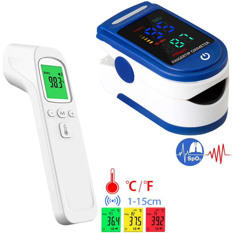 Pulse Oximeter - 2-in-1 Household Infrared Forehead Temperature Gun