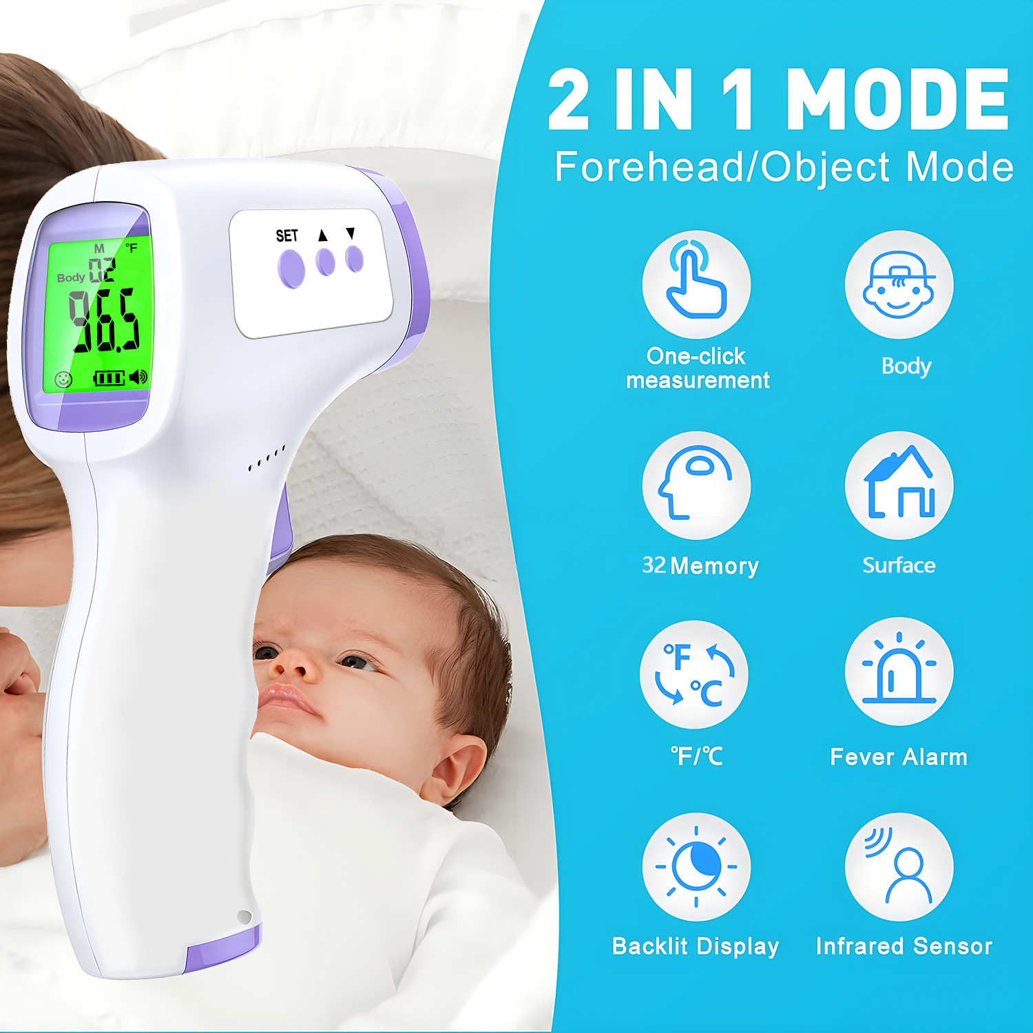 New Household Infrared Forehea - Pulse Oximeter ulasan dan harga