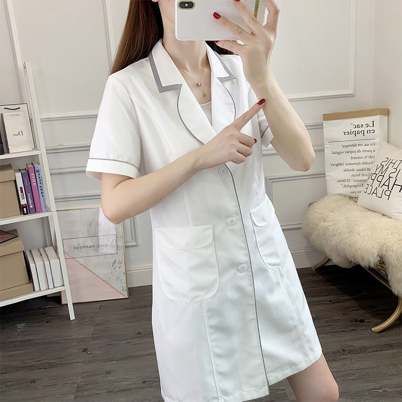 white short beauty uniform dre - Medical Lab Coats ulasan dan harga