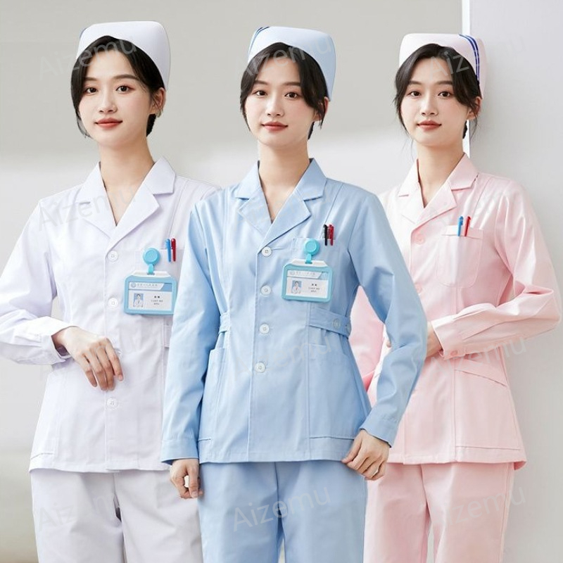 New White Long Sleeve Nurse Un - Medical Lab Coats ulasan dan harga