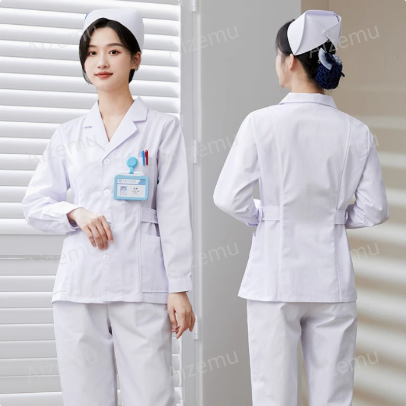 New White Long Sleeve Nurse Un - Medical Lab Coats ulasan dan harga