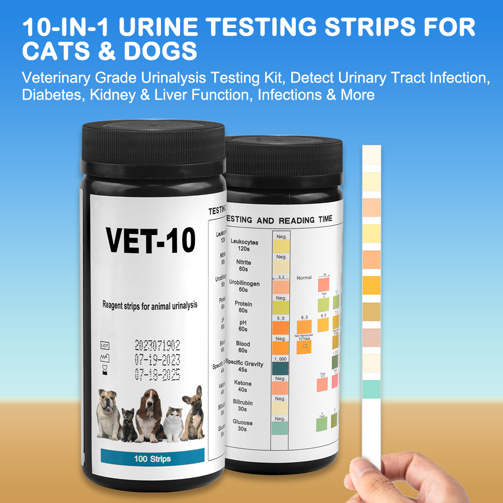 10-Parameter Cat & Dog Urine T - Urinalysis Reagent Strip ulasan dan harga