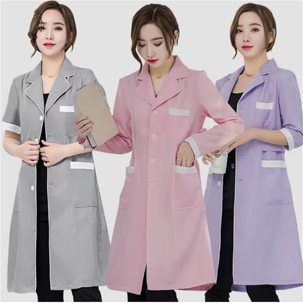 High grade gray solid color sl - Medical Lab Coats ulasan dan harga