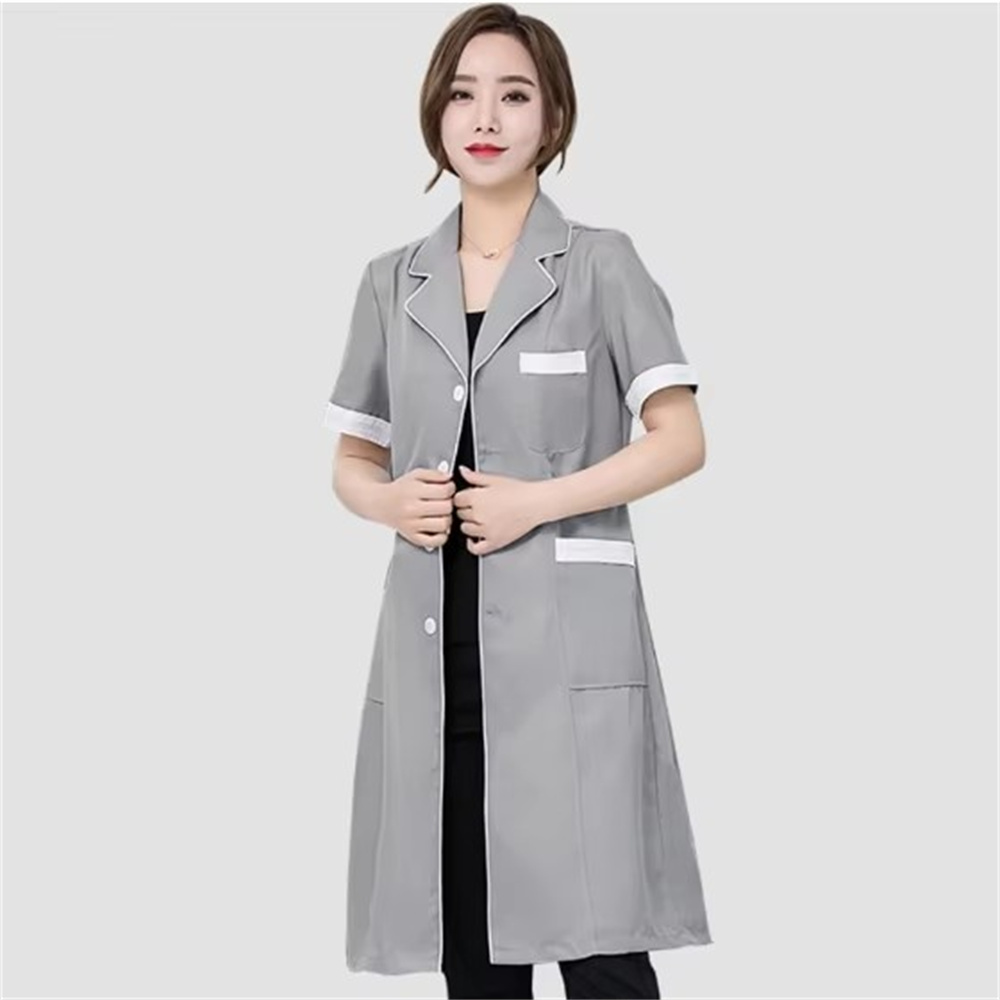 High grade gray solid color sl - Medical Lab Coats ulasan dan harga