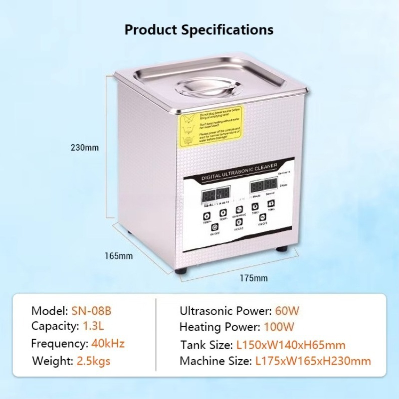 SN-08B 1.3L Electric Ultrasoni - Medical Lab Ultrasound ulasan dan harga